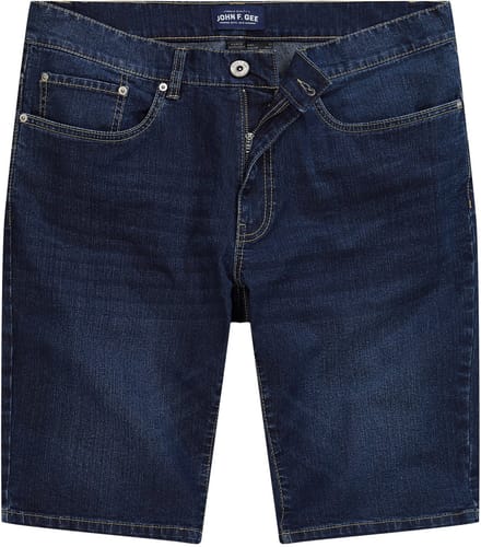 John F. Gee - Heren - Jeans-bermuda 5-pocket - Blauw denim - Maat 52