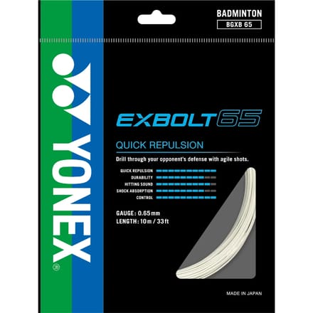 Yonex Exbolt-65 badmintonsnaar - 200 m - Wit