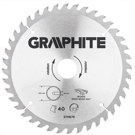 Graphite Serie - Widiazaagblad - 200mm - 40 Tanden - Hittebestendig