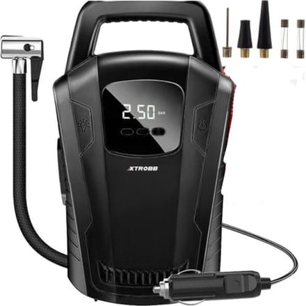 Ilso digitale auto luchtcompressor - bandenpomp - manometer - zaklamp - auto - fiets - scooter - ballen - 12V
