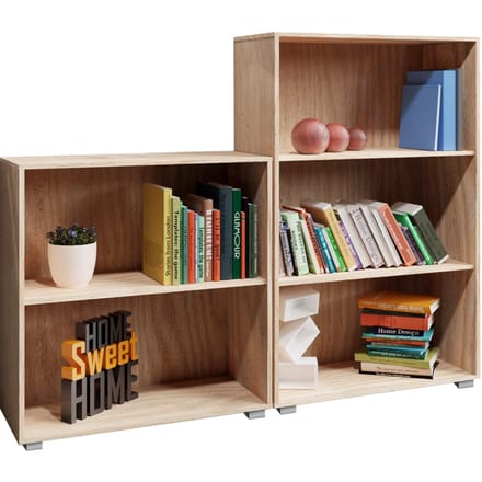 Casaria Boekenkast Set van 2 / 3+2 Vakken – MDF Verstelbaar – Eiken