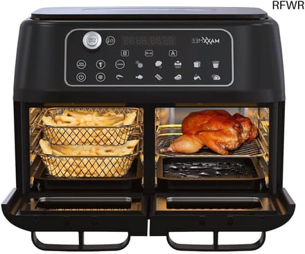 RFWR® Heteluchtfriteuse met Dubbele Kamer Technologie - 11 Liter Frituur- en Grillcombinatie