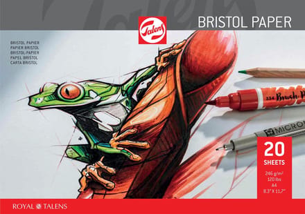 Talens Bristol papier, 250 g, ft 21 x 29,7 cm, A4, blok van 20 vel 3 stuks
