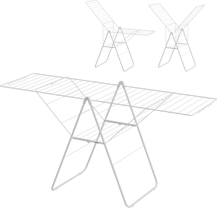 Wasrek - Droogrek Inklapbaar - 27 meter drooglengte - Wit – Bodo