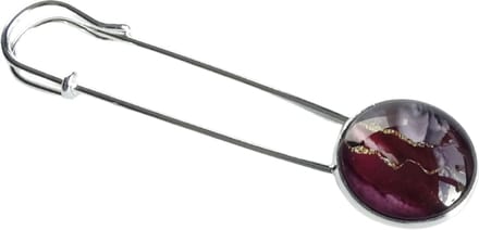 2 Love it Marble Purple - Sjaalspeld - Vestsluiting - Lengte 8 cm - Paars - Roze