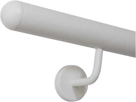 Leuning Roestvrij Staal - Binnen Buiten Leuning - Veilig Traplopen - Gepoedercoat Wit - 200 cm Lengte - Wit