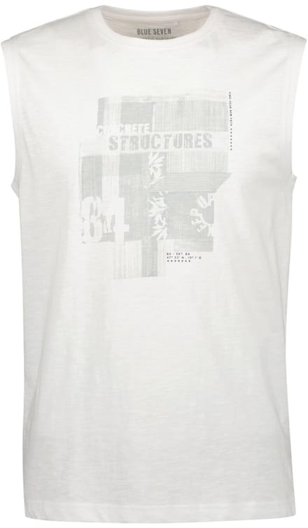 Blue Seven - Tanktop 300038 wit + print mouwloos - maat L