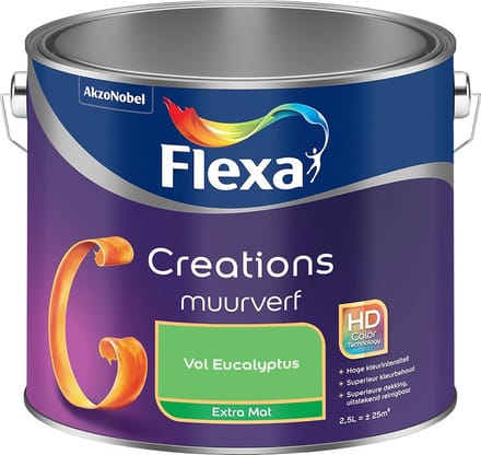 Flexa - Creations Muurverf Extra Mat - Vol Eucalyptus - Mengverf - 2,5 L