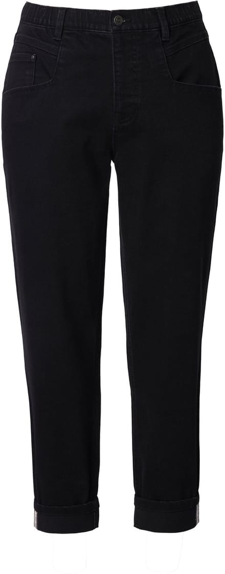 Laurasøn - Dames - Wortel-jeans wijde pasvorm 5-pocket model - Zwart - Maat 40