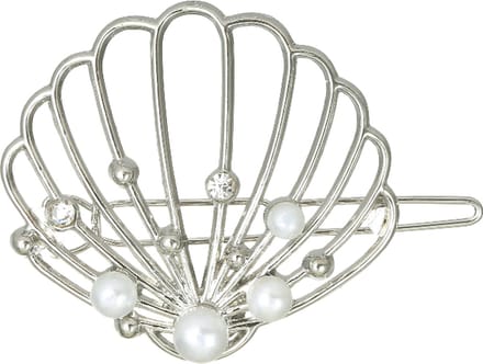 Emilie collection - haarspeld - schelp - parels - zilverkleurig