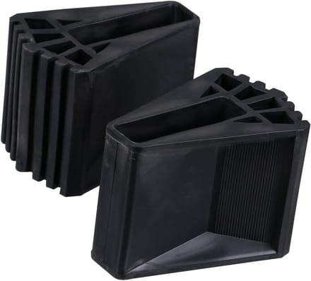Laddervoeten - Antislip pads - Vloerbescherming - Elastisch rubber - 9.2x6.7x6.2cm - Zwart