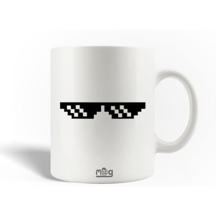 Mug en Céramique - MANIACASE - Thug Life Glasses - 30cl - Compatible lave-vaisselle - Blanc