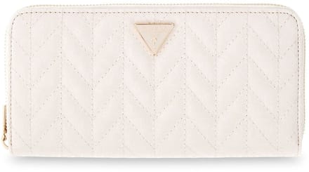 GUESS portemonnee Stacey SLG Zip Around Wallet Cream White crème