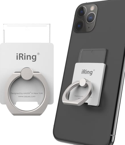 Telefoonring - iRing Link Hook set - Telefoonhouder Auto - Popsocket - 3M Tape - Hook® Muurbeugel - Telefoon Standaard - Universeel - Parelwit
