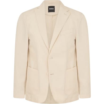 Boss Herenblazer met Henry-notch-kraag (Wit)