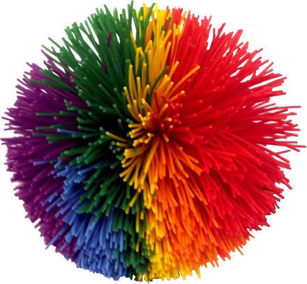 Koosh Bal met sliertjes - Kleurrijke zachte sensorische bal van 10 cm