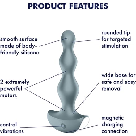 Satisyfer, anale vibrator, 'Lolli-Plug 2', gemaakt van medische siliconen, waterdicht, oplaadbaar