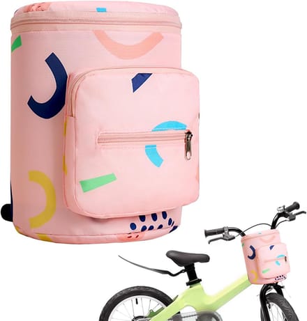 Kinderfiets stuurtas opvouwbaar - Roze aardbeien accessoires voor fietsmand loopfiets scooter