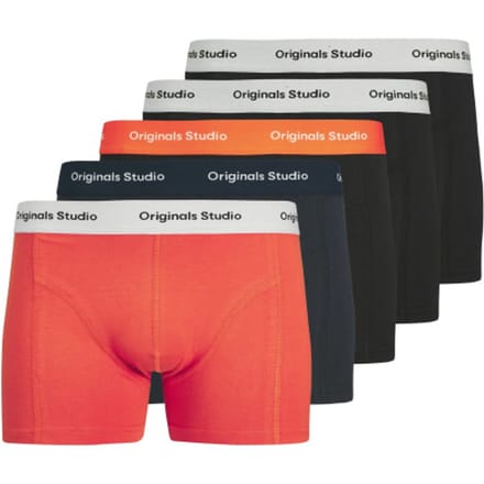 Jack & Jones Heren boxershorts trunks jacvesterbro 5-pack rood/blauw/zwart