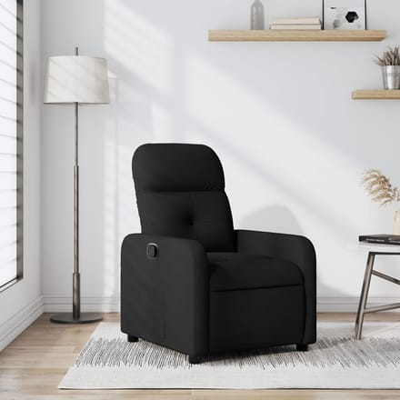 vidaXL - Fauteuil - verstelbaar - stof - zwart