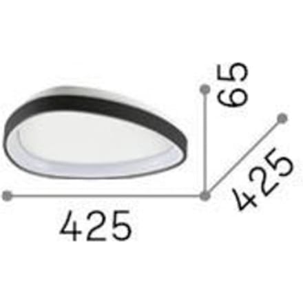 IDEAL LUX LED plafondlamp Gemini wit 42 cm 3.000 K aan/uit