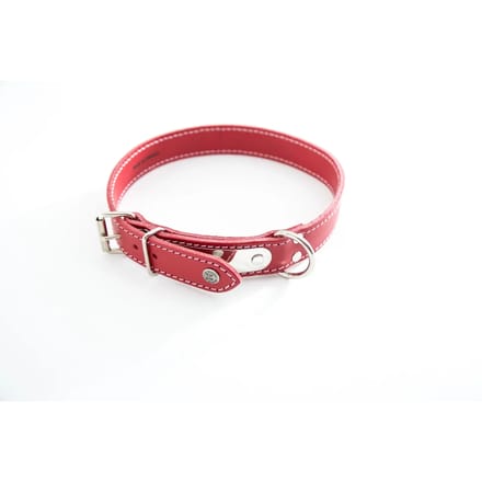 Dogen halsband met stiksels en naamplaatje Martin Sellier