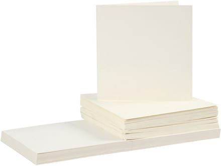 CC Kaarten & Enveloppen Off-white 15x15 cm 50 sets