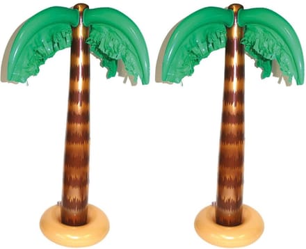 Smiffys Opblaasbare palmboom - 2x - 90 cm - opblaas palm - hawaii/tropische versiering