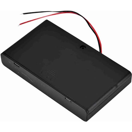 Draagbare 8 stuks AA Batterijhouder Batterij Opbergdoos met Deksel & Aan/Uit Schakelaar black