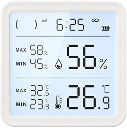 Digitale Hygrometer - Vochtigheidsmeter - Omgeving Meten - Lange Batterijduur - 9x9x3 cm - Wit