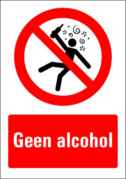 Geen alcohol sticker 210 x 297 mm