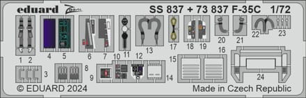 Eduard Modelbouwpakket - SS837 F-35C - Cockpit Details - Accessoires set - 1:72 - Modelbouw