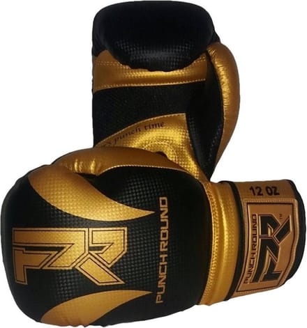 Punch Round Bokshandschoenen SLAM Mat Carbon Zwart Goud - 14 OZ