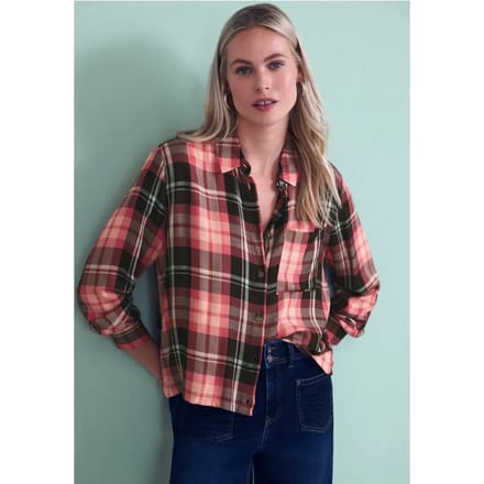 Geruite overhemdblouse