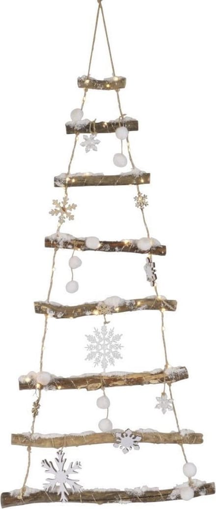 Lumineo - LED boom berk sneeuw op batterij 2x45x100 cm warm wit