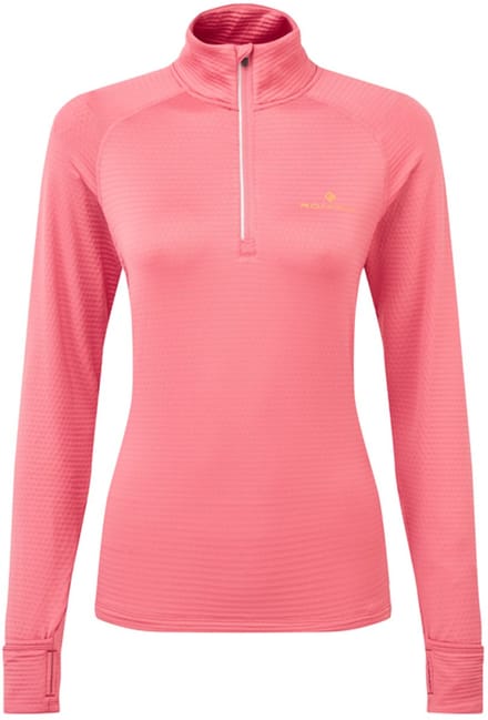 Ronhill | Dames | Tech Winter 1/2 Zip | Lange Mouwen | Hardloopshirt | Salsa/Mango | Roze | Maat M