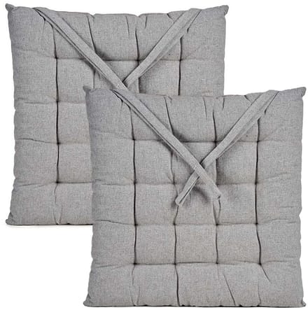 Giftdecor Stoelkussen Decorama - 2x - binnen/buiten - lichtgrijs - 40 x 40 x 5 cm - polyester