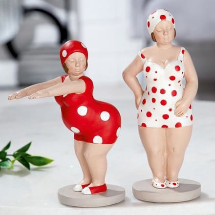 2 Figuren dames  "Becky" rood/wit