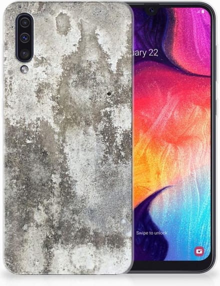 Samsung Galaxy A50 TPU Siliconen Hoesje Beton Print