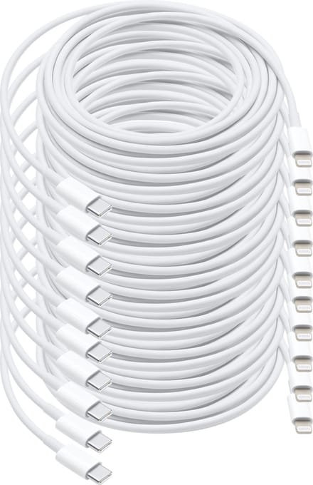 MMOBIEL 10 Stuks USB – C naar 8 Pin Lightning Kabel - 1 meter