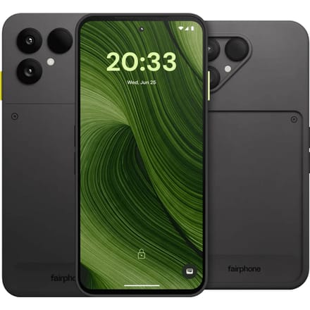 Fairphone 6 256GB Zwart 5G + Fairphone 6 Protective Back Cover Zwart