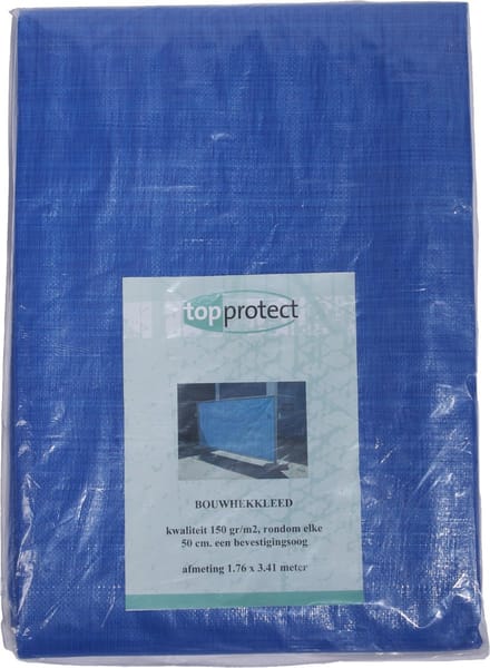Blauw bouwhekzeil 176x341cm 150gr/m²