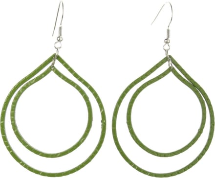 Behave - Oorhangers - Groen motief - Statement look - Festival - 8 cm
