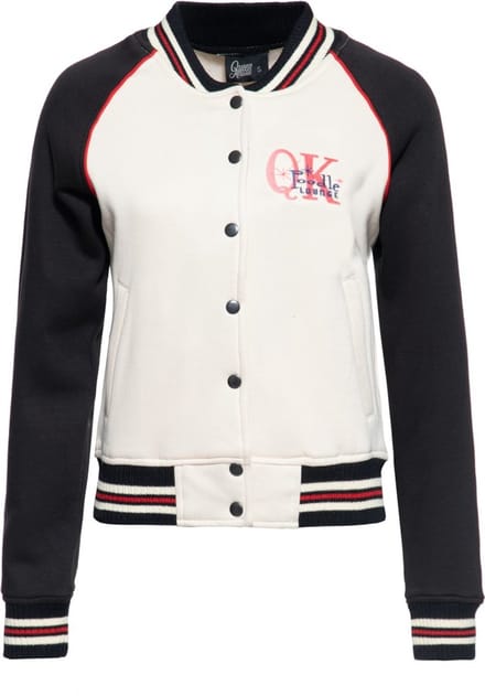 Queen Kerosin Damen Poodle Lounge College Sweatjacke Schwarz-M