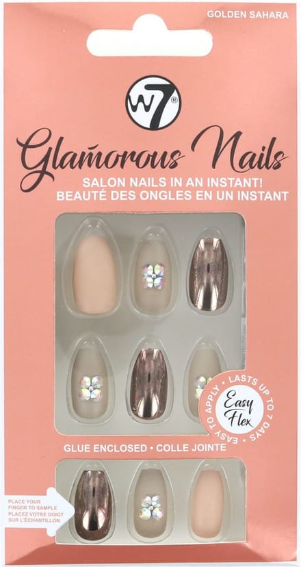 W7 Glamorous Nails - Golden Sahara (met nagellijm)
