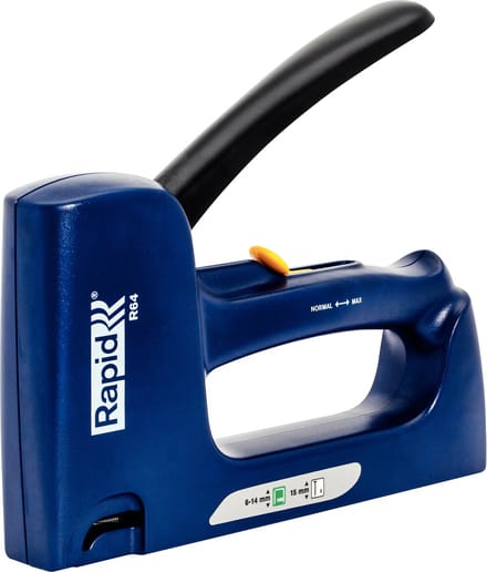 Rapid Handtacker R64 - Lichtgewicht - 2-staps Instelbare Slagkracht - Blauw/geel