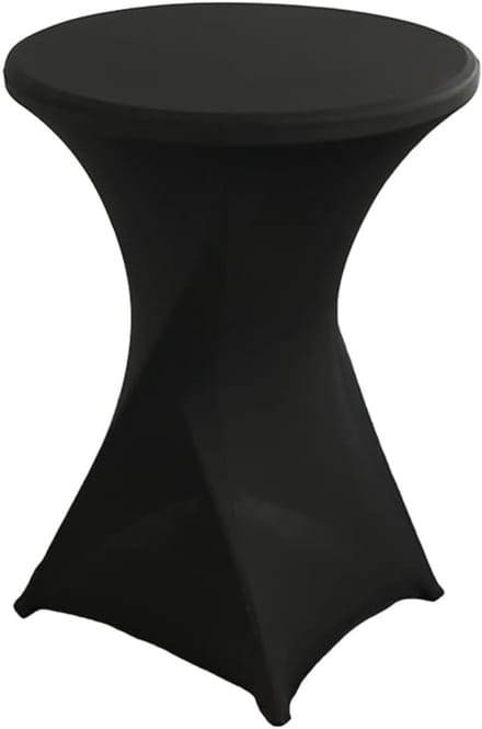 Statafelhoezen Spandex - Bartafel Covers - Feest Decoratie - 4-Weg Stretch - Ø 80-85 cm - Zwart