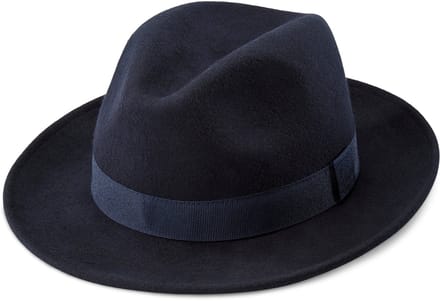 Alessandria Blauwe Wollen Fido Fedora
