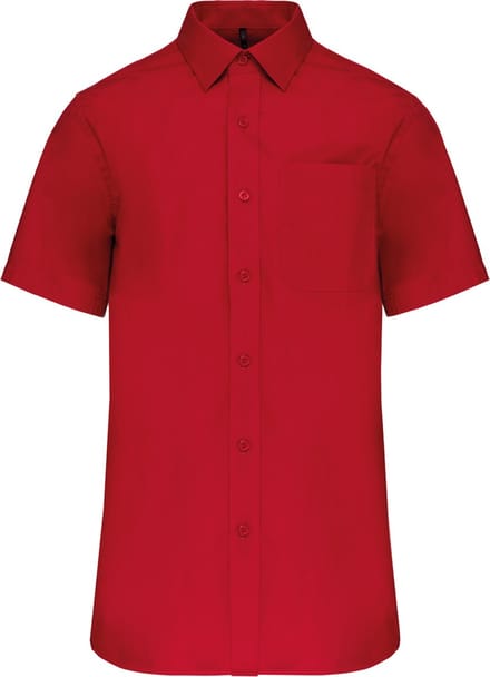 Kariban Heren poplin overhemd korte mouwen K543 - Classic Red - M