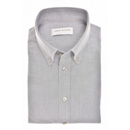 John Miller Overhemd Faux-Uni Oxford Button-Down Licht Grijs / male